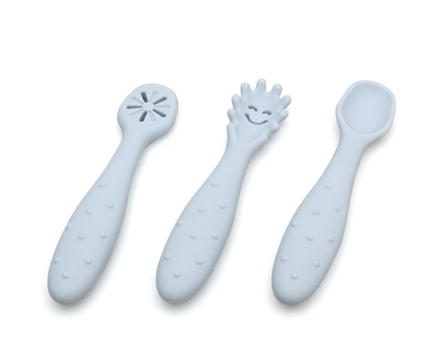 Conjunto de talheres de silicone para aprendizagem Kiokids
