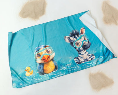 Toalla de playa microfibra Animalitos de Kiokids