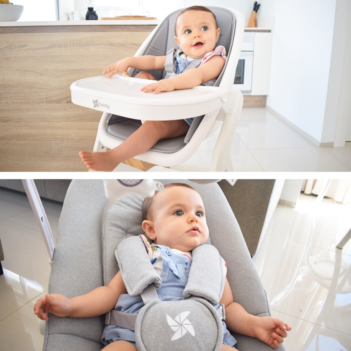 Cadeira alta multifuncional Alaia 5 em 1 da Twinly 