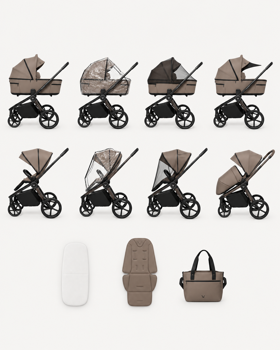 Duo Cochecito Fold Con Capazo Plegable de Muuvo