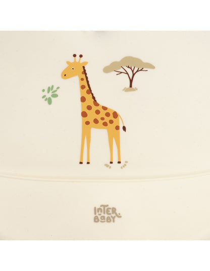 Babero Silicona Estampado Modelo Savanna Interbaby