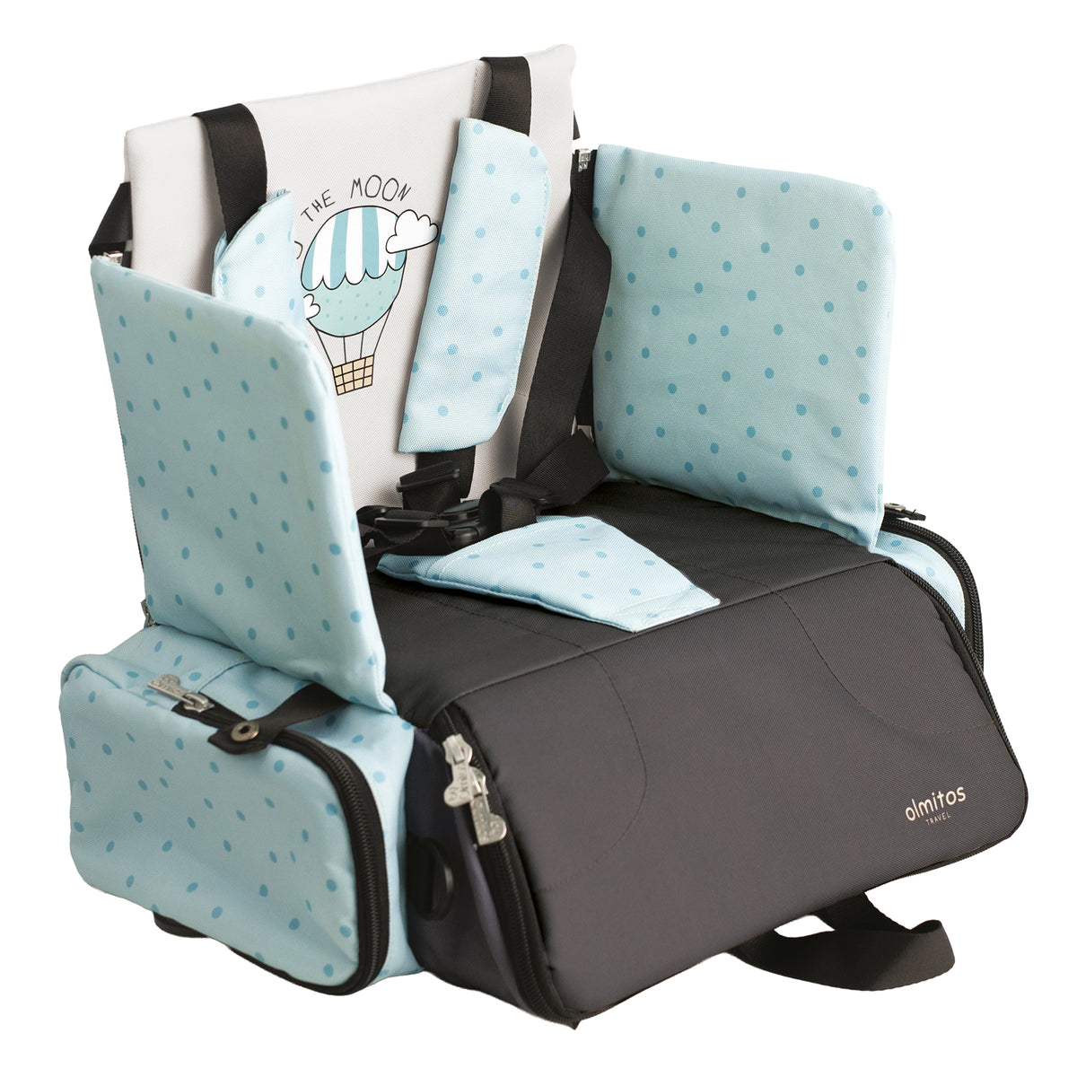 Trona Portátil Bebé 3 en 1: Asiento, mochila y bandolera de Olmitos