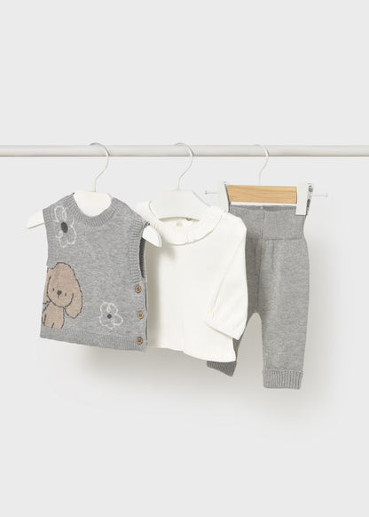 Conjunto chaleco tricot 3 piezas 2709 Mayoral