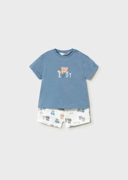 Conjunto pantalón corto estampado y camiseta 1277 Mayoral