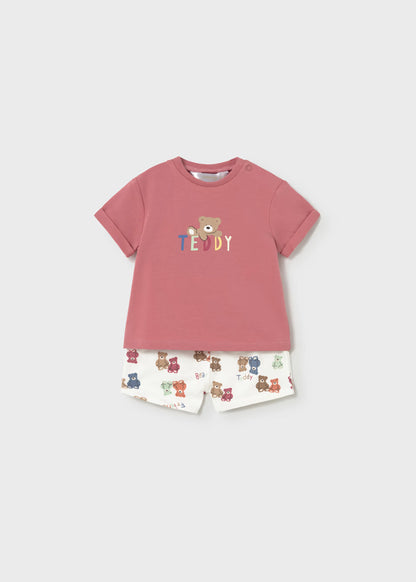 Conjunto pantalón corto estampado y camiseta 1277 Mayoral