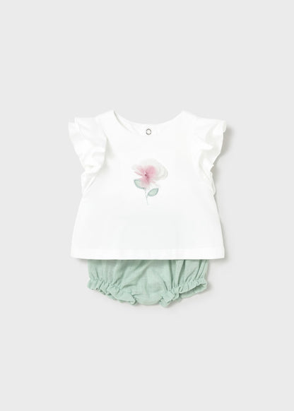 Conjunto pantalón corto y camiseta flor 1289 Mayoral
