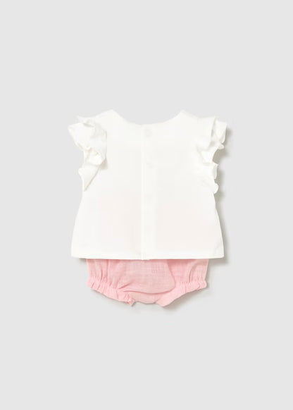 Conjunto pantalón corto y camiseta flor 1289 Mayoral