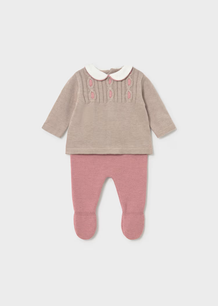 Conjunto polaina y jersey recién nacida rosa 2501 Mayoral