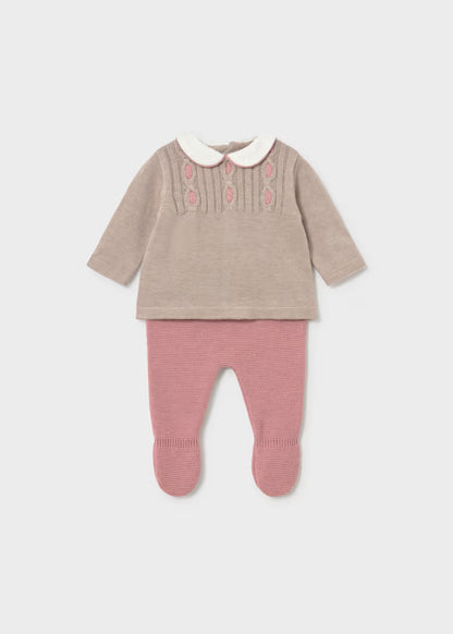 Conjunto polaina y jersey recién nacida rosa 2501 Mayoral