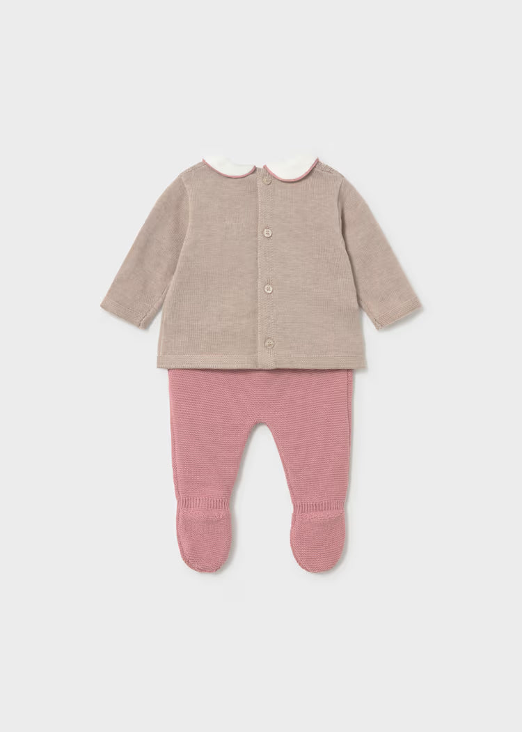 Conjunto polaina y jersey recién nacida rosa 2501 Mayoral