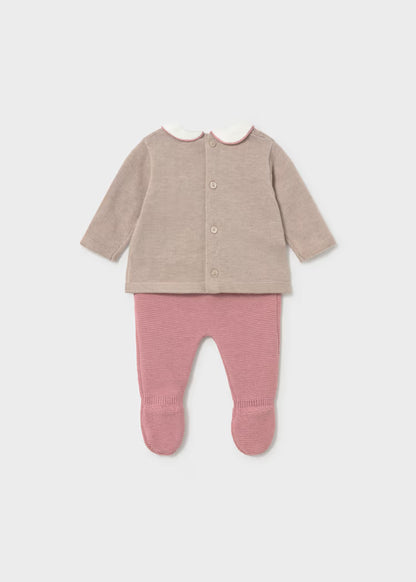Conjunto polaina y jersey recién nacida rosa 2501 Mayoral
