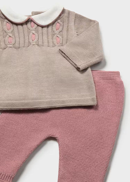 Conjunto polaina y jersey recién nacida rosa 2501 Mayoral