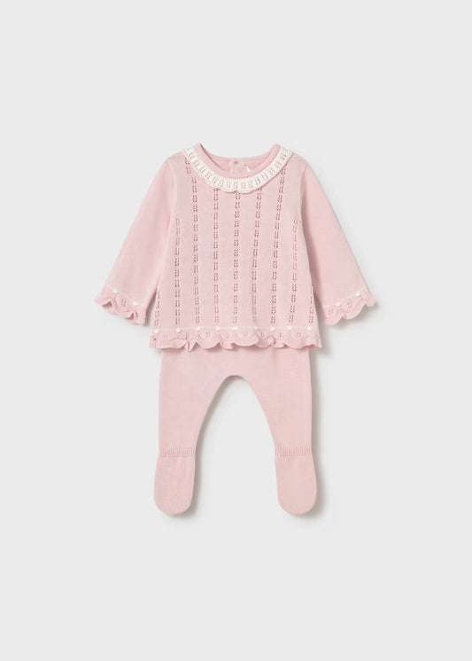 Conjunto polaina y jersey tricot recién nacida 1594 Mayoral