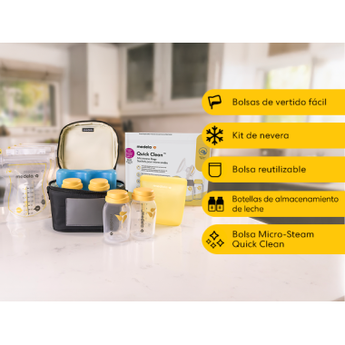 Medela All-in-One Set – Set Todo en Uno de Almacenamiento y Conservación de Leche Materna
