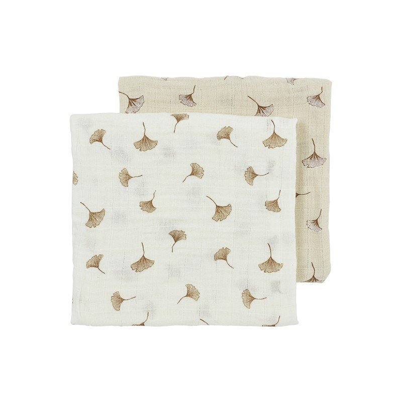 PACK 2 GASITAS 70x70 CM ME-GINGKO OFF WHITE/SAND MEYCO BABY