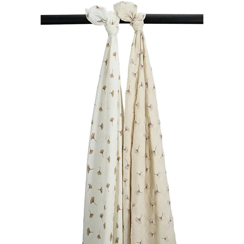 Muselina Lavada Pack De 2 120X120 Cm Me-Gingko Off White/Sand Meyco Baby