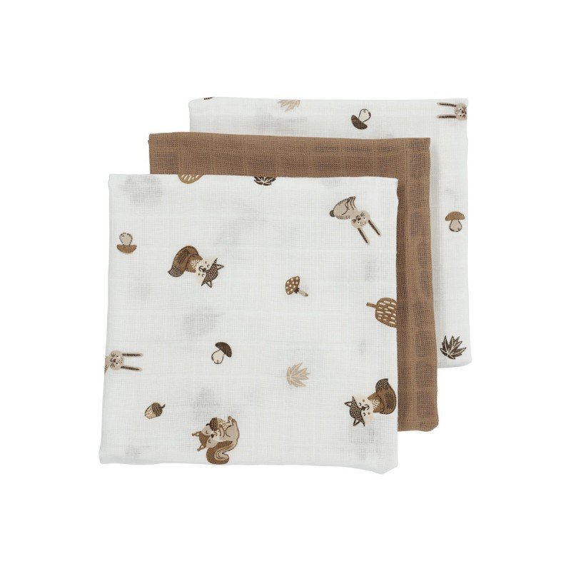 PACK DE 3 GASITAS 70x70 CM ME-FOREST ANIMALS TOFFEE MEYCO BABY