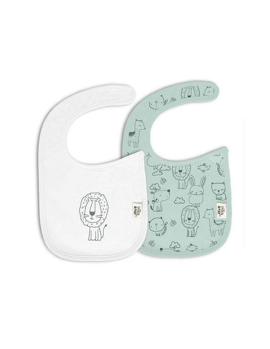 Pack 2 Baberos Velcro  Mod Animalitos INTERBABY