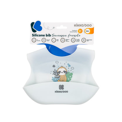 Babador de silicone Kikkaboo Savanna Friends