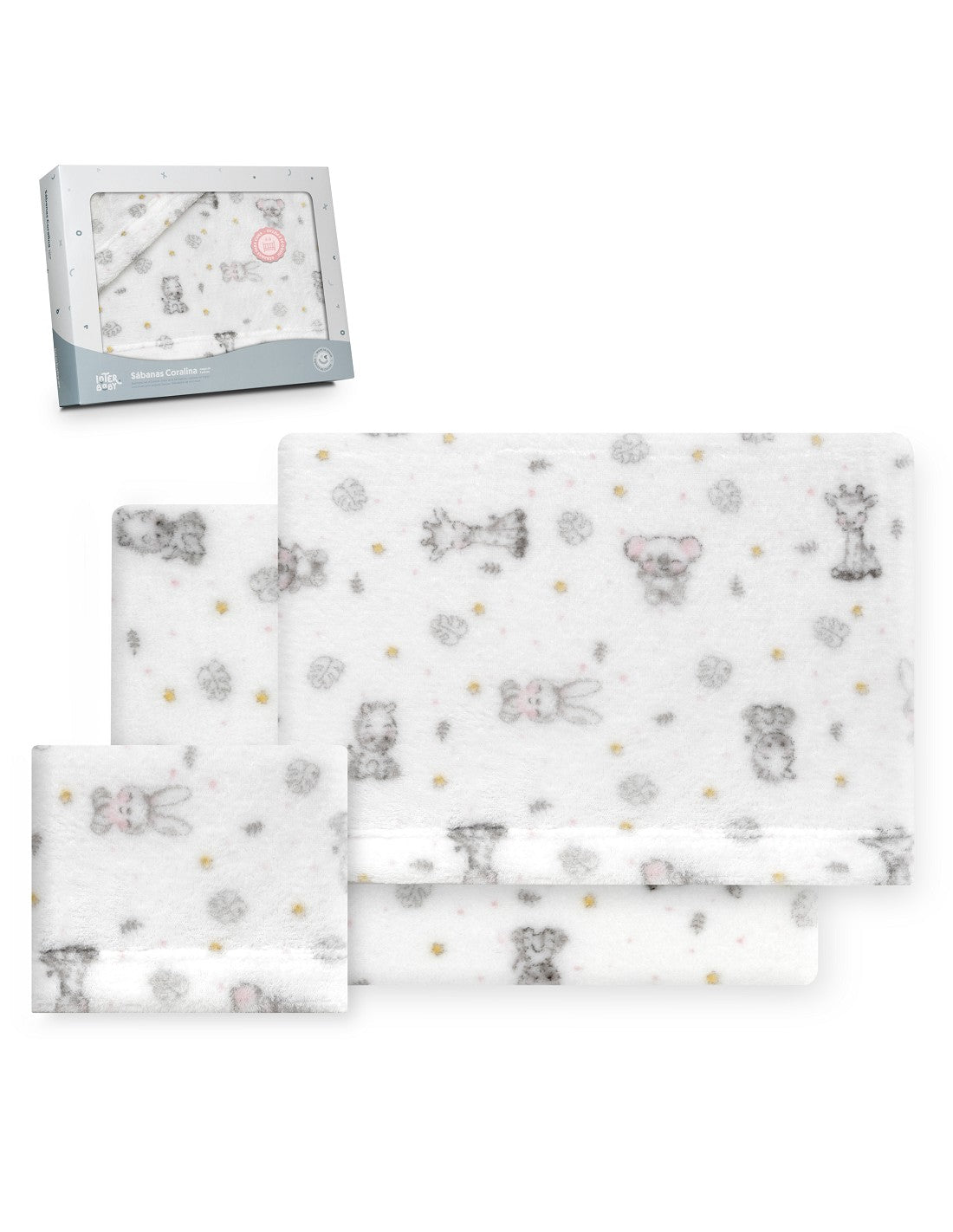 Juego de Sábanas de Invierno Estampado para Cuna (3 Piezas) Interbaby
