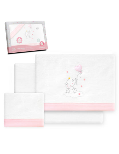 Tríptico Minicuna Franela Elefante Globo Corazon de Interbaby