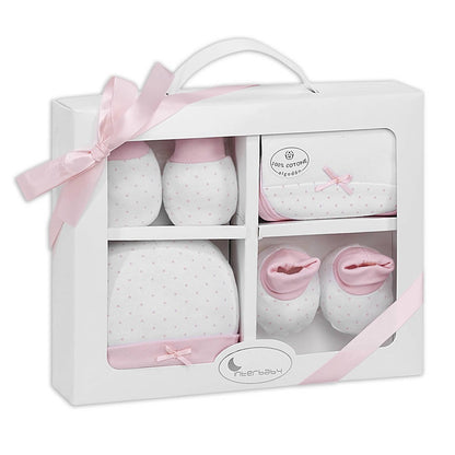 Conjunto de presente 4 peças bolinhas T 0-6 da Interbaby 