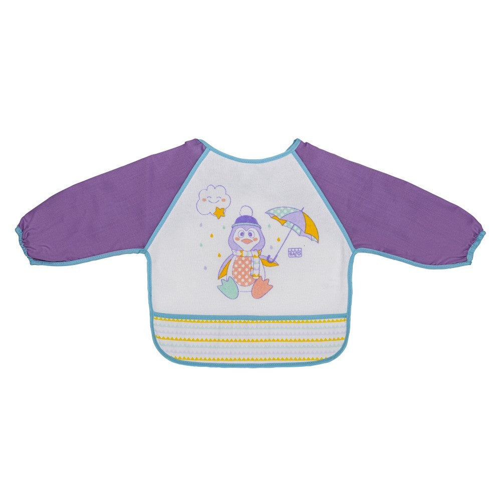 Babador Manga Comprida Saro Purple Penguin