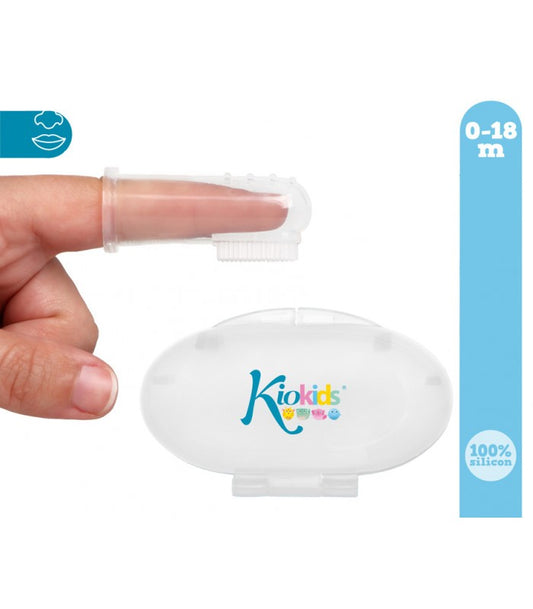 Escova de dentes e gomas de silicone + caixa Kiokids