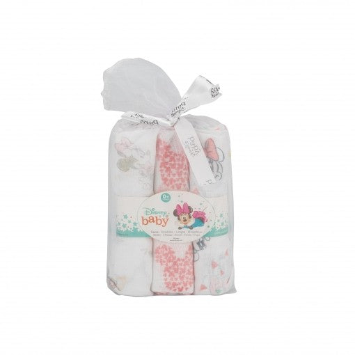 Gaze de algodão rosa Disney Minnie Mouse 80x80