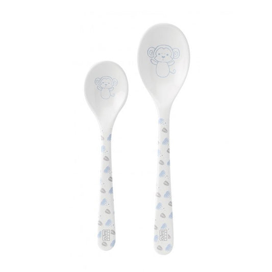 Juego de cucharas grande/pequeá flores verde  de Saro