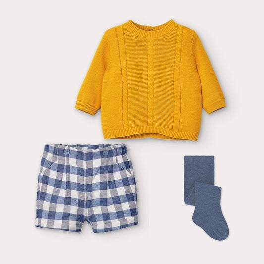 Conjunto de shorts e suéter com meia-calça Mayoral 2218