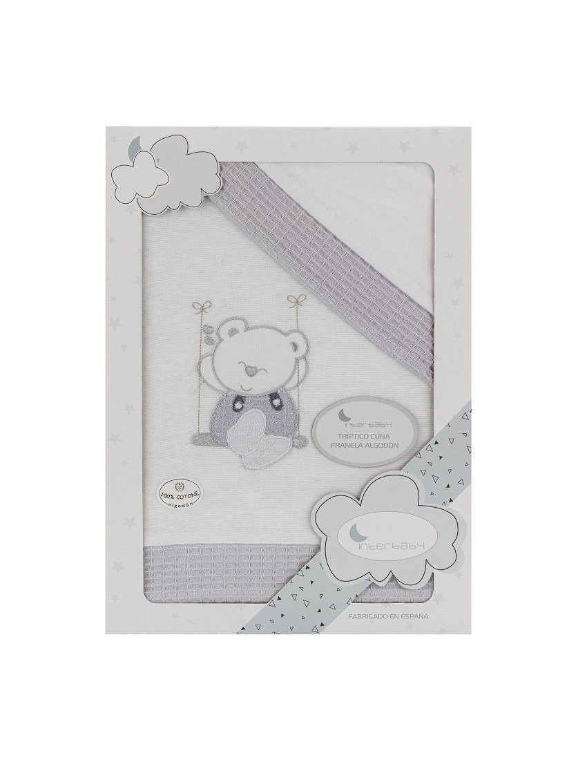 Balanço de urso de carro tríptico de flanela da Interbaby 