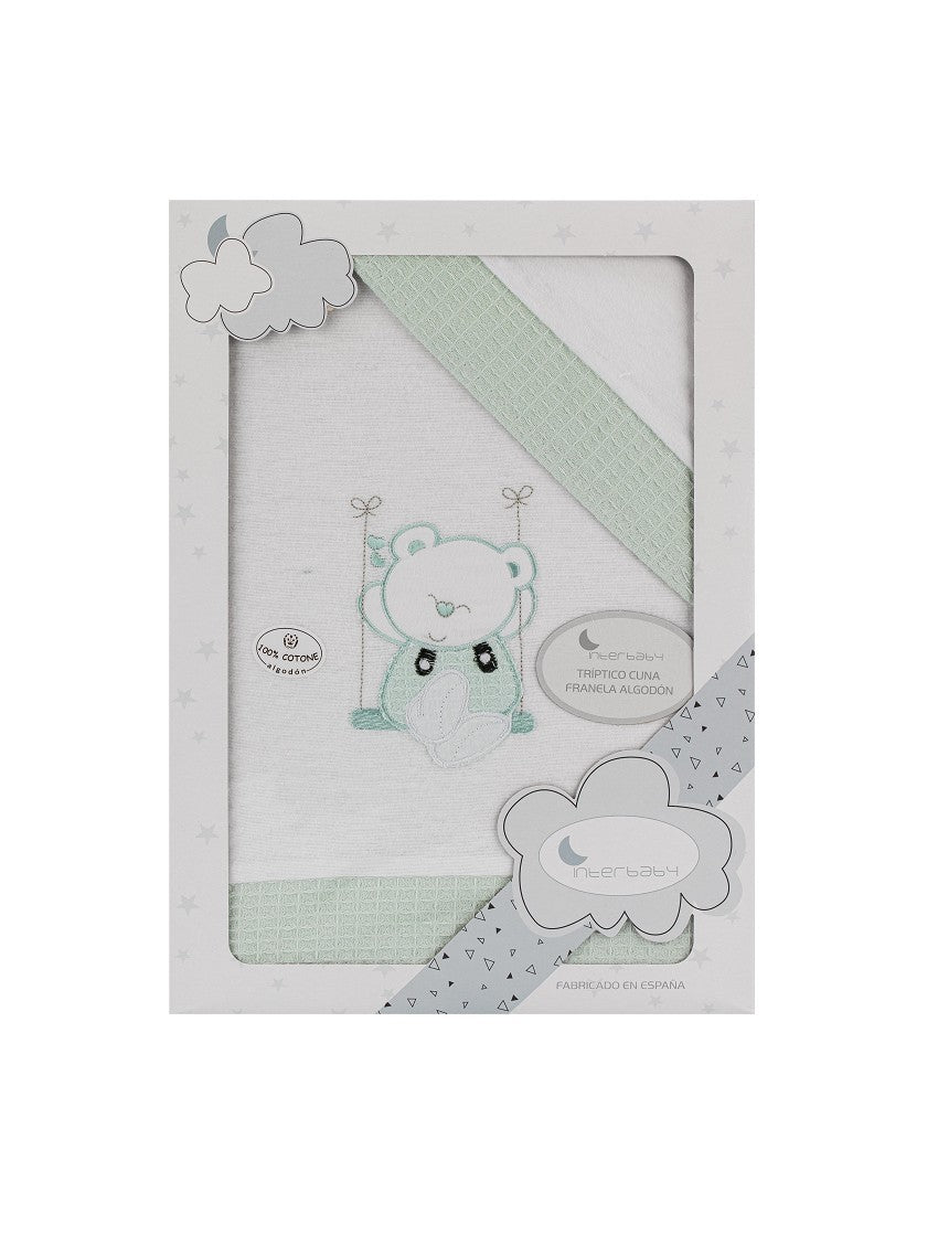 Balanço de urso de carro tríptico de flanela da Interbaby 