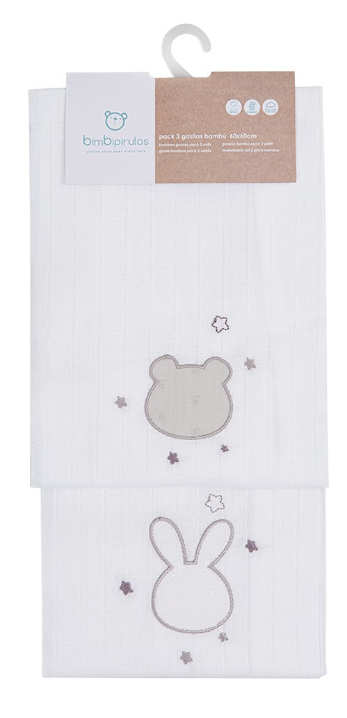 Pack 2 Gasitas Algodón Estampado 60x60 de Pirulos