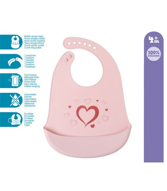 Babero Silicona Estampado de Kiokids