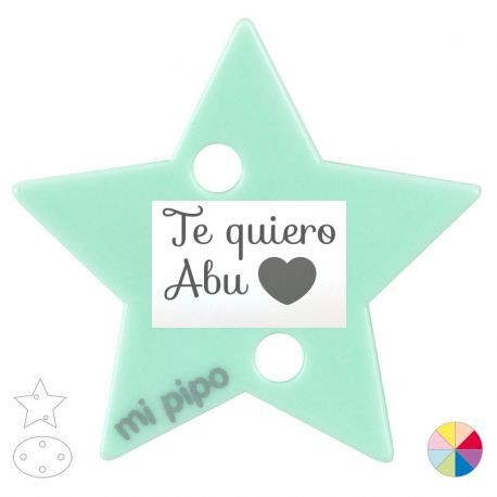 Corrente com Broche Estrela "Eu te amo Abu" de Mi Pipo