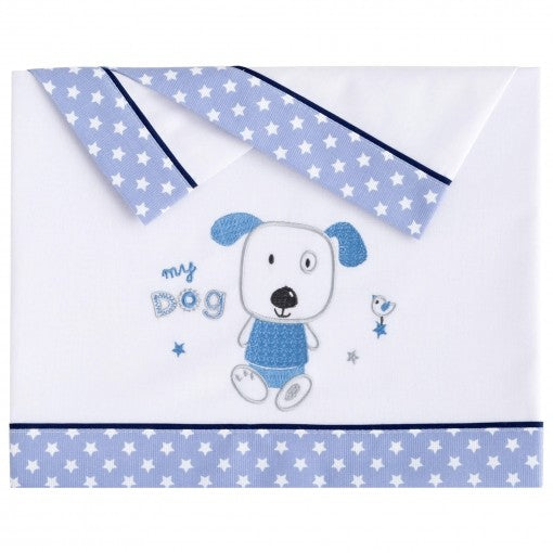 Juego de Sábanas Cuna Franela Doggie de Pekebaby