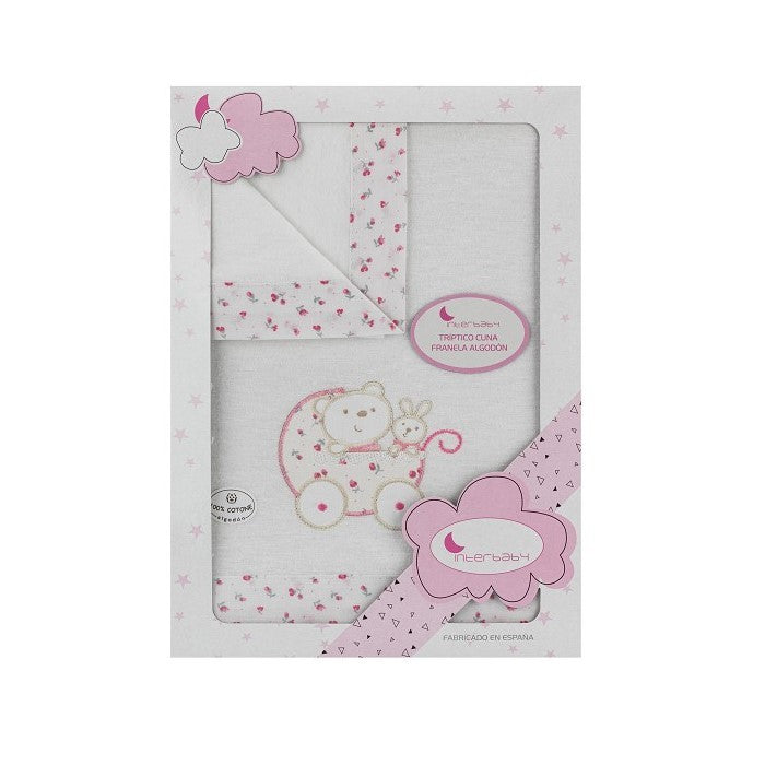 Conjunto de lençóis Interbaby Mini Berço Carricoche Coralina 