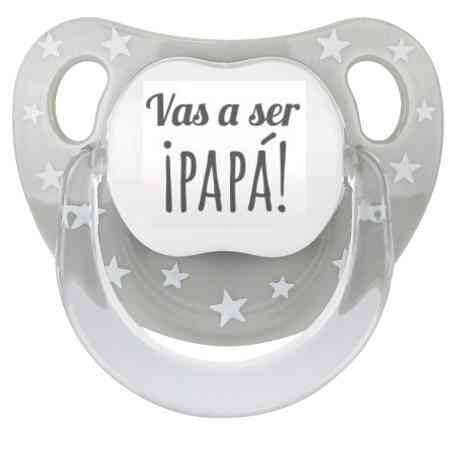 Chupeta "Você vai ser pai" Grey Stars de Mi Pipo