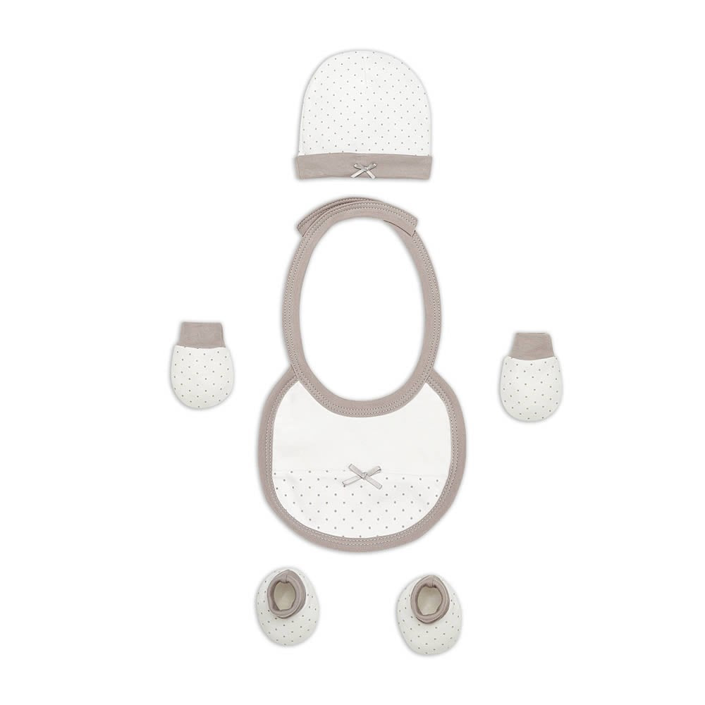 Conjunto de presente 4 peças bolinhas T 0-6 da Interbaby 