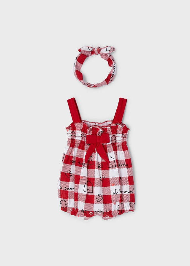 Macacão de malha ECOFRIENDS com bandana para recém-nascida menina Mayoral