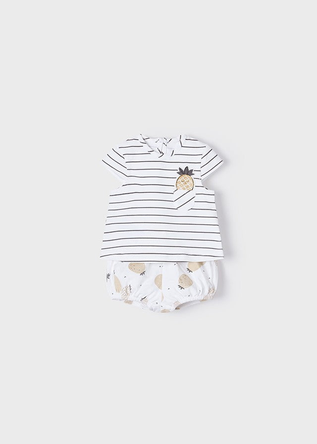 Conjunto de 2 peças ECOFRIENDS em malha de ananás curto ECOFRIENDS para menina Mayoral
