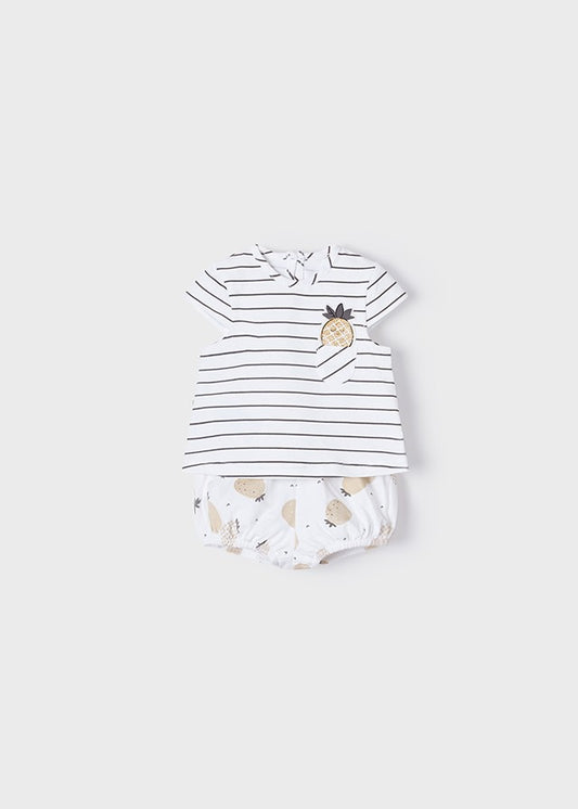 Conjunto de 2 peças ECOFRIENDS em malha de ananás curto ECOFRIENDS para menina Mayoral