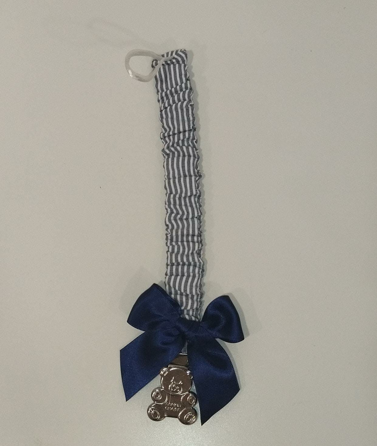 Porta-chupeta listrado da Alma Petit 