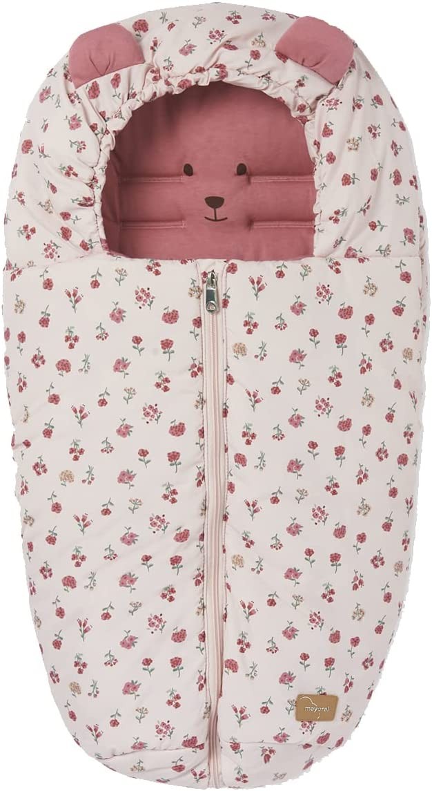 Bolsa estampada para alcofa de bebê com flor rosa da Mayoral