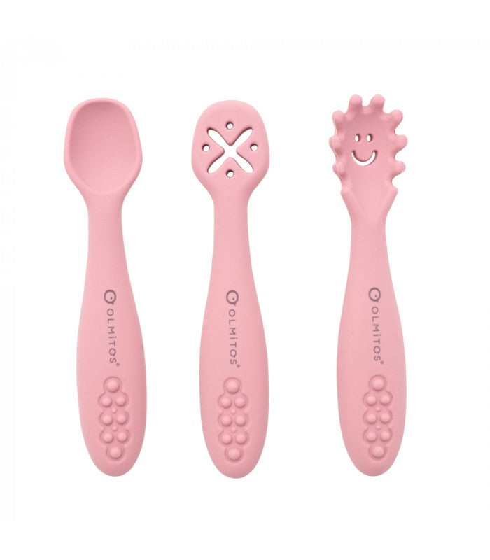 Conjunto de talheres de aprendizagem de silicone Olmitos