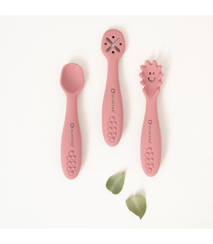 Conjunto de talheres de aprendizagem de silicone Olmitos
