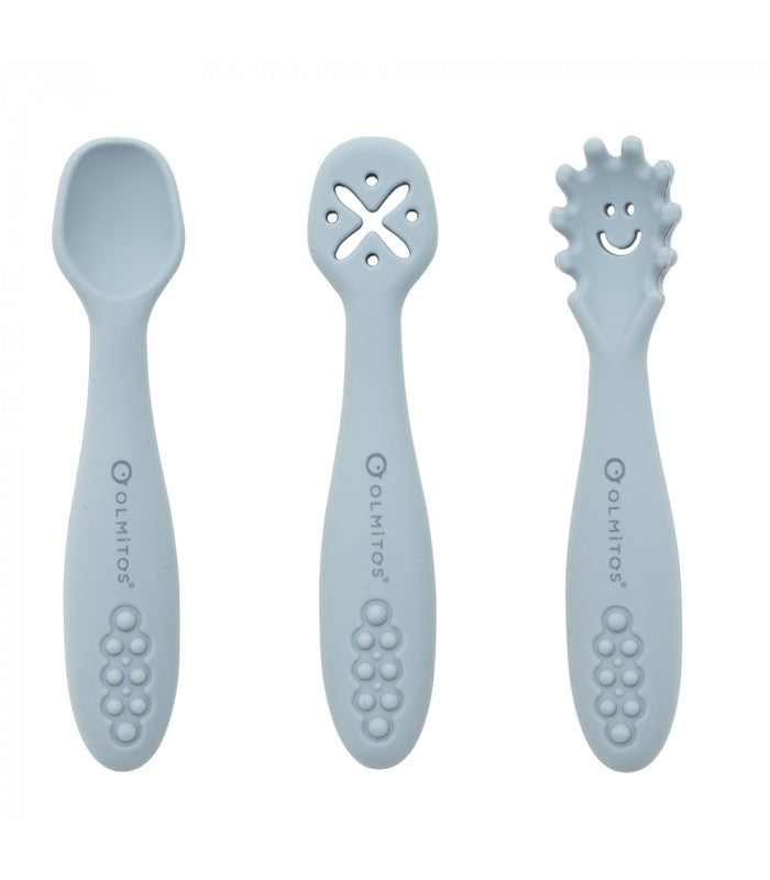Conjunto de talheres de aprendizagem de silicone Olmitos