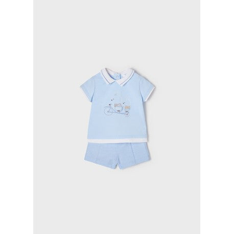 Conjunto de 2 peças de camiseta e shorts com estampa de coelho da Mayoral