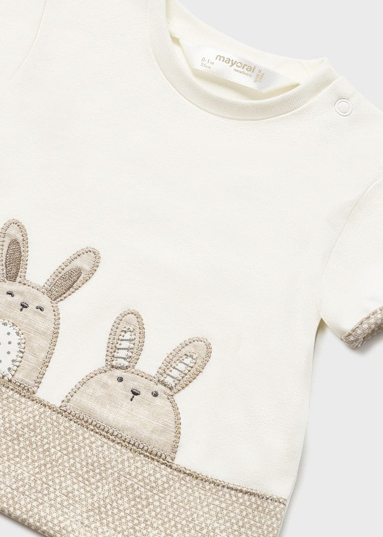 Conjunto de 2 peças de algodão sustentável Bunnies 1619 da Mayoral 